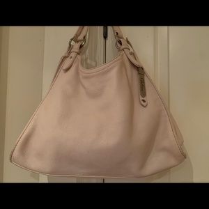 Cole Haan pale pink pebbled leather hobo bag